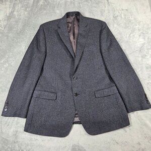 Lauren Ralph Lauren Sport Coat Mens 44R Navy Wool Tweed Office Blazer Jacket
